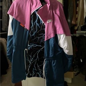 Nike Women's Vibrant Pink and Navy Bomber Jacket
